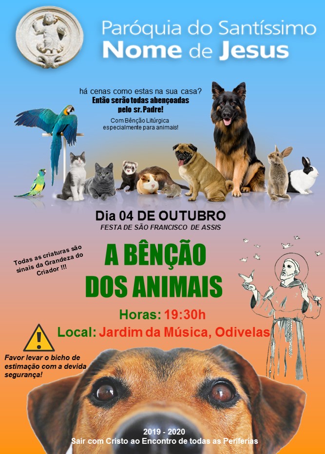 Cartaz bênção animais